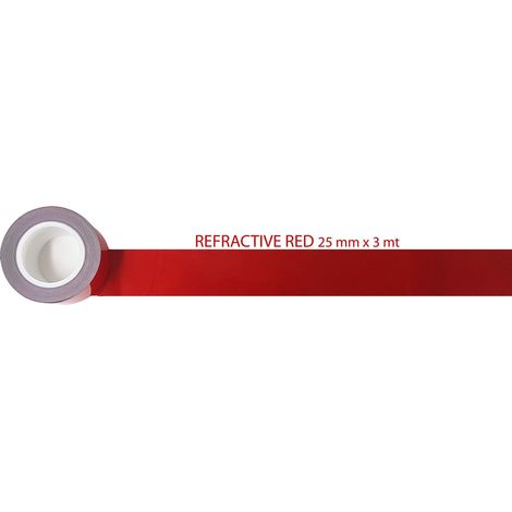 Stripes Strisce Adesive Rifrangenti per Auto, Rosso, 25 mm x 3 mt (1/5)
