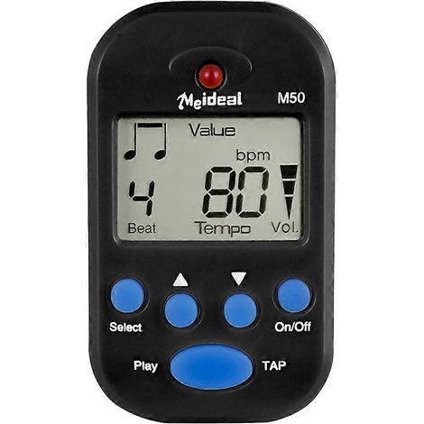 Métronome numérique universel mini pour guitare, avec clip et fonction Beat Tempo (noir) (1/5)