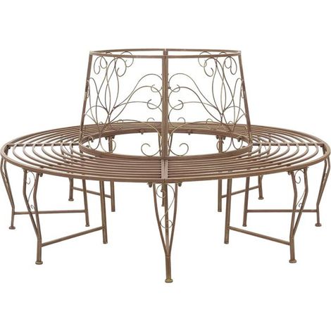 Banc en forme d'arbre, 8 places, 160 cm de diamètre x 89 cm de largeur, en acier. (1/5)