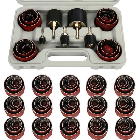 101PC Tambour de Poncage, 60 80 120 150 240 Grain Manchon Abrasif (1/5)
