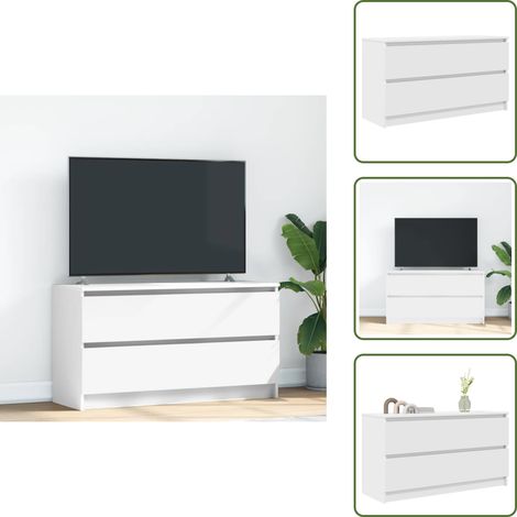 Mobile TV con piano d'appoggio - vidaXL Mobile Porta TV Bianco 100x35x54 cm in Legno Multistrato - Mobile TV per salotto
