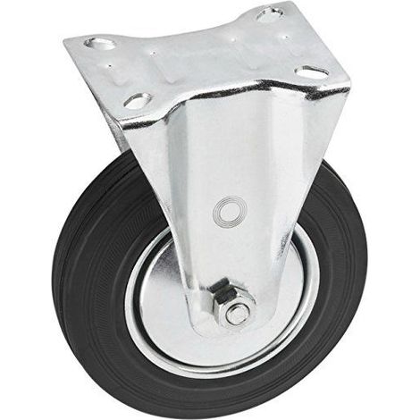 Meister Roulette fixe  Plaque  Roues , en caoutchouc souple chappe  role Roulement  Transport role  Meubles role  Poids Lourds role, 803070