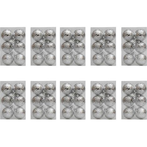 10 geprägte, galvanisierte Kugelanhänger, farbenfrohe Christbaumkugeln, praktische Dekorationen für Zuhause, silberfarben (1/5)
