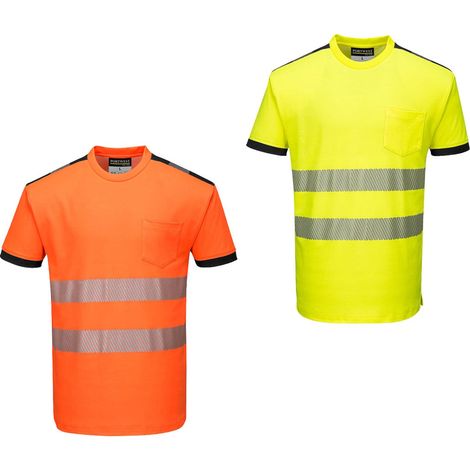T-shirt alta visibilità Portwest T181 PW3 Cotton Comfort - L - Giallo