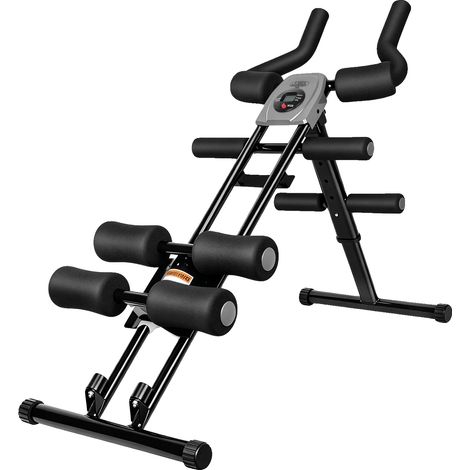 Máquina de entrenamiento abdominal, diseño compacto y plegable, entrenador de fitness multifuncional, color beige. (1/2)