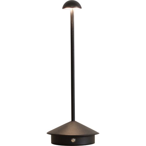 Ortviai Lampe de table LED en forme de champignon – touche tactile, gradation infinie, 3 couleurs, batterie 1800 mAh, aluminium brossé (1/5)