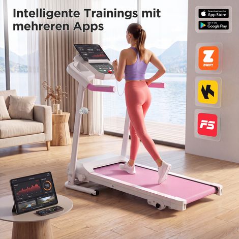 Tapis de course inclinable 2,5 CV, compact et léger pour domicile, électrique portable avec poignées, capacité 120 kg, tapis de marche pliant pour appartement, entraînement cardio à la maison. (1/5)