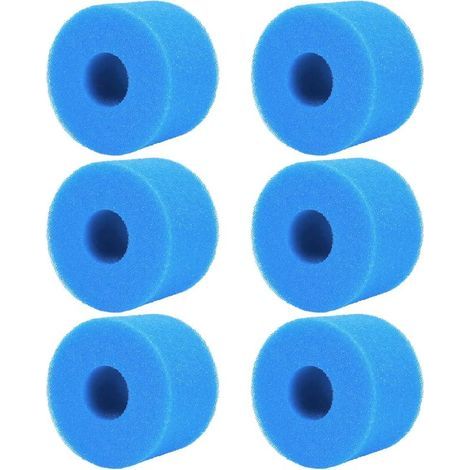 Fltre Spa, Cartouche Filtre Piscine,Cartouche filtrante en éponge Anti Obstruction, Tube d'éponge filtrante 108x40x73 mm (Lot de 6 pièces) — Éponge filtrante Haute efficacité pour piscines. (1/5)