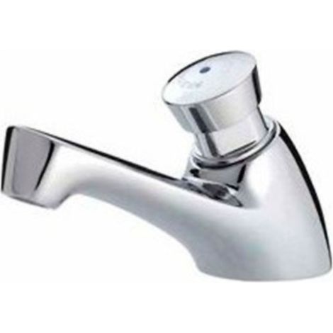 Presto – Mitigeur monocommande lavabo temporisé – Corps laiton chromé – Ouverture bouton-poussoir – Installation facile