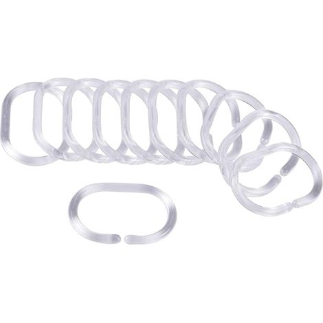 douceur d'intérieur, 12 Anneaux Rideaux de Douche Vitamine Transparent, Plastique (1/5)
