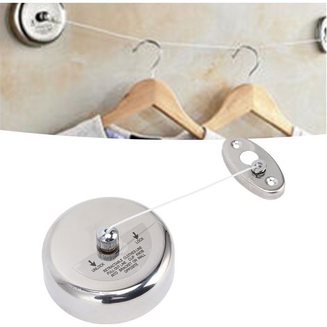 Sèche-linge 304 Stainless Steel Cord Nylon Space Saving Retractable 9ft/2.8m Indoor (1/5)