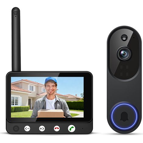 Kabellose Wi-Fi-Video-Türklingelkamera mit Zwei-Wege-Audio, KI-Bewegungserkennung, Nachtsicht und Cloud-Speicher (nur 2,4 GHz Wi-Fi). (1/5)