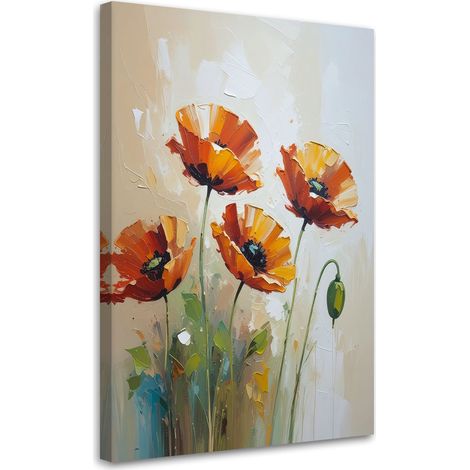 Quadro su tela, Papaveri rossi Fiori - 40x60 (1/2)