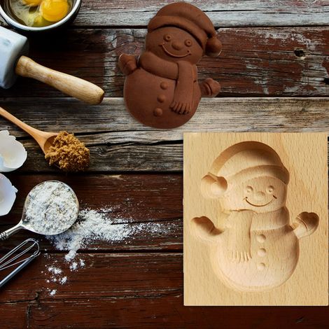 Emporte-pièce en Bois Sculpté pour Biscuits - Moule à Presser DIY pour Pâtisserie (1/5)
