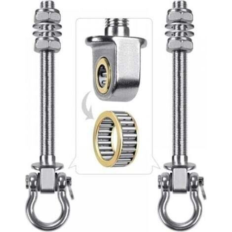 Lot de 2 crochets de balançoire avec roulement en acier inoxydable 304 pour poutres en bois et métal. parfaits pour accrocher des hamacs. des balançoires de yoga. une balançoire de porche