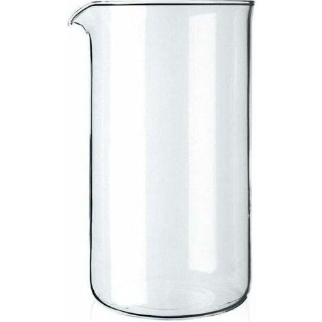 Verre à piston de rechange - 8 tasses - Transparent - 1 litre - Diamètre 10 cm (1/4)