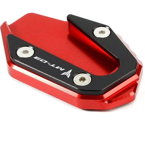 Motorradzubehör Kickstand Pad Seitenständer Vergrößerungsverlängerungsplatte für Yamaha MT03 MT03 2016 2017 2018 2019 2020 (Farbe: Rot)