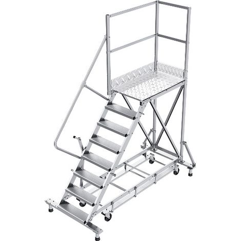 Piattaforma con ruote 7 gradini - Altezza massima di lavoro 3.40m - PTF107G-KRE
