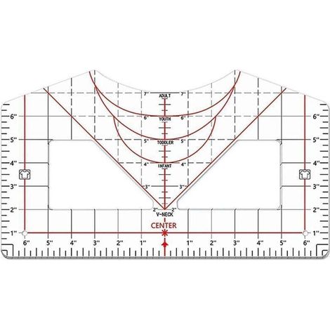 RèGle de T-Shirt pour L'Alignement Design Centré Outil Mesure Acrylique Toutes les Tailles (1/4)