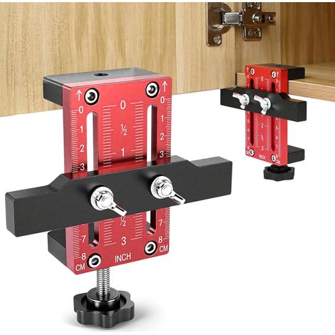 Gabarit de montage de porte d'armoire, positionneur d'installation de porte d'armoire pour un soutien et un alignement faciles de la porte, outil d'installation d'armoire pour monter des charnières (1/5)