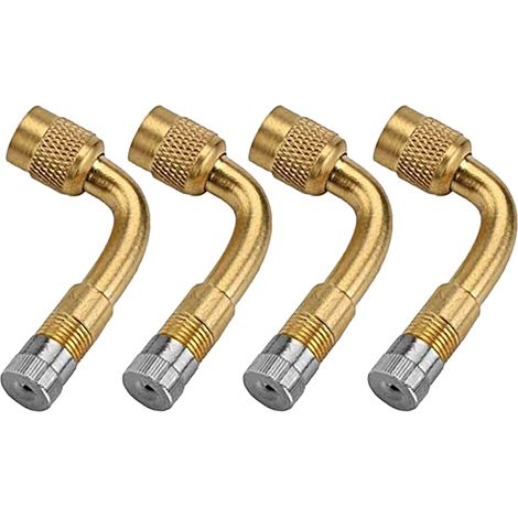 Adaptateur Rallonge Valve Pneu 90° 4 Pièces Universel pour Voiture Moto Scooter Vélo (1/4)