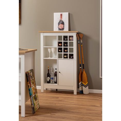 Credenza Cantina Porta Vino Bianco Rovere 76,8 x 33 x 124,4 cm (1/5)