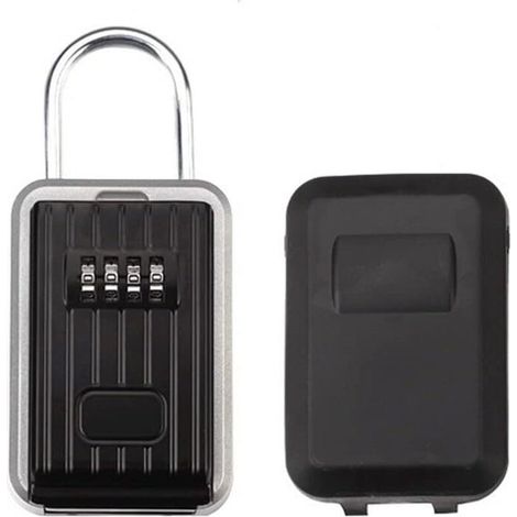Boîte Verrouillage Clé Murale Cadenas Combinaison Étanche Rangement Sûre Clés Alliage D'aluminium Serrure Sécurisée Portable avec Couvercle Coulissant pour Garage Domicile Office School Studio