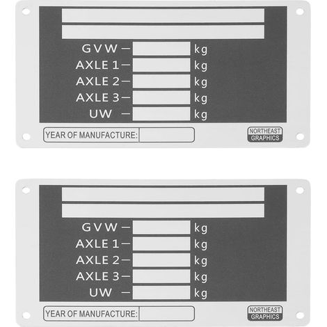 Lot de 2pcs Plaques de Poids pour Remorque en Alliage d'aluminium 115x63,5x0,7mm pour Remorques à Triple Essieu Freinées Et Non Freinées (1/5)