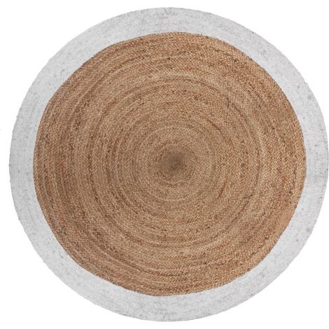 Tappeto in juta Kahi bordo bianco D120cm - Atmosphera créateur d'intérieur (1/5)