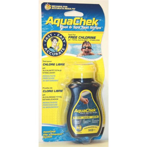 Analyse de l'eau de piscine – Testeur Aquachek jaune – Niveau de chlore – Bandelettes d'analyse – Pour professionnels – Fluidra