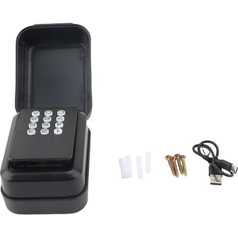Boîte Clés Intelligente APP Téléphone PIN Code Déverrouillage Partage Mot de Passe Temporaire – Combinaison Stockage Sécurisé Locations, Noir (1/4)