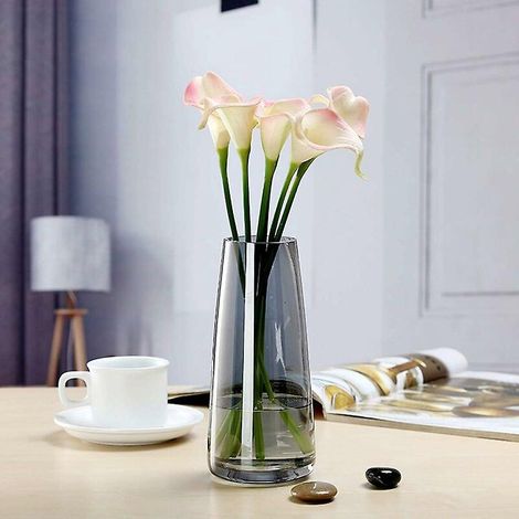 aurora Color Symphony Clear Glass Vase (smokey Grey) (1/4)
