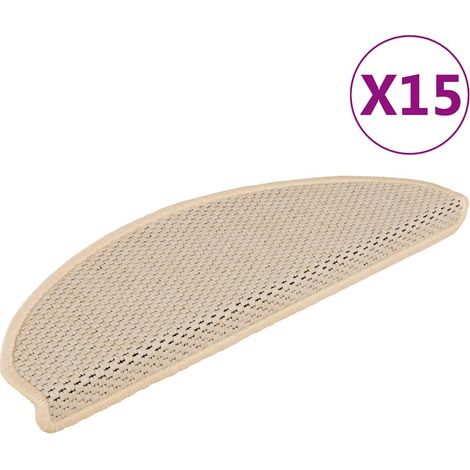 vidaXL Tappeti Autoadesivi Scale Aspetto Sisal 15 pz 65x21x4cm Berbero