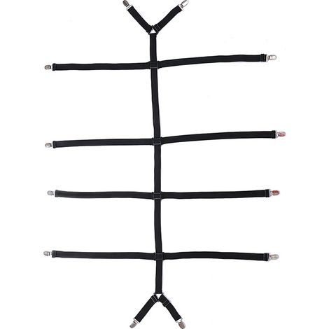 Sollbry Sujetador elástico para sábanas ajustables, ideal para sábanas ajustables, sábanas planas, colchones, cojines de sofá y manteles (negro) (1/4)