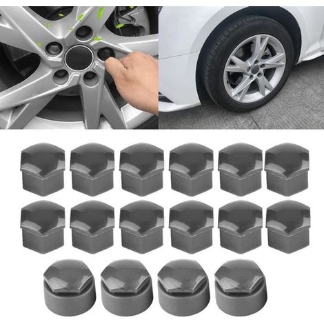 Capuchons de Protection pour Écrou de Roue Audi - Gris - 20 pcs 17mm (1/4)