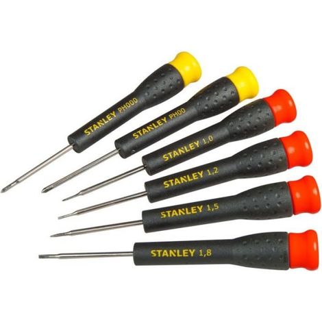 Jeu de 6 Micro Tournevis - STANLEY - STHT0-62631 - 4 Fente + 2 Phillips (1/3)