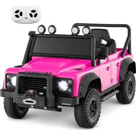 Voiture Jouet Land Rover sous Licence Voiture Electrique 12V pour Enfants avec Télécommande Parentale Phare Musique pour 3-8 Ans Rose (1/2)