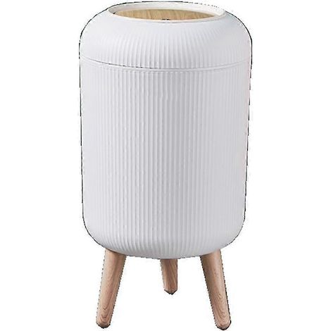Poubelles hautes en plastique imitation bois, adaptées aux cuisines, aux chambres et aux bureaux. (1/5)