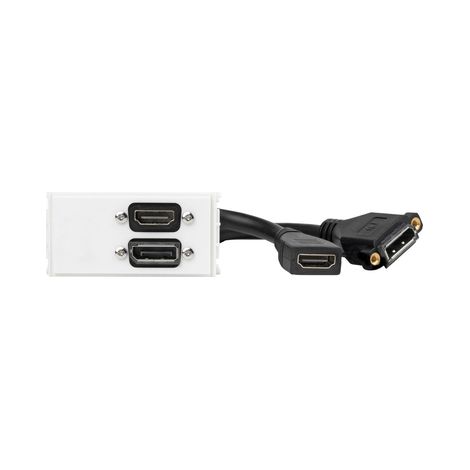 Prise secteur Vivolink WI221267 HDMI + DisplayPort blanche (1/2)
