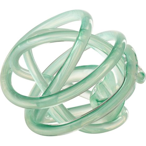 Presse-Papier Nœud en Verre "Infinity" 20cm Turquoise