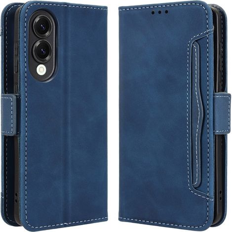 Étui à rabat pour Samsung Galaxy S25 Edge, avec emplacement pour carte, bleu marine
