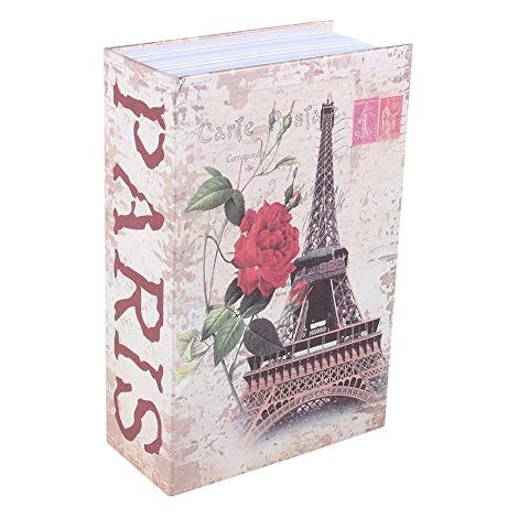 Coffre-Fort de Livre avec Serrure à Clé, Boîte Secrète en Métal pour Détournement de Dictionnaire, Collection, Bureau à Domicile (Tour Eiffel Type) (1/5)