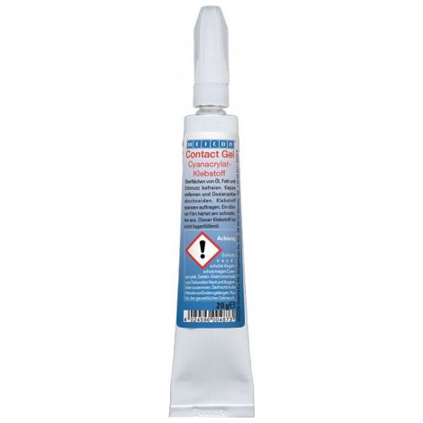 Colle cyanoacrylate Gel de contact 20 g incolore. gel clair tube WEICON (Par 20)