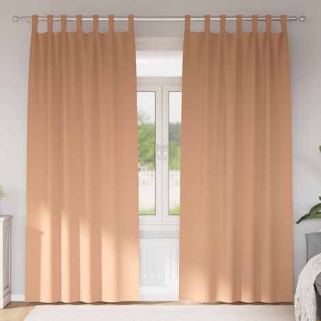 Cortinas Opacas con Anillas 2 uds. Marrón Claro 225 x 140 cm vidaXL (1/5)
