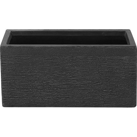 Maceta de fibras de arcilla negra 50 x 23 x 24 cm para interior y exterior rectangular Myra (1/5)