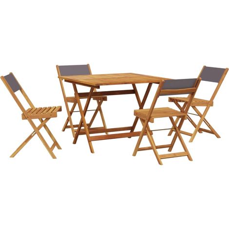Maison Exclusive - 5-tlg. Garten-Essgruppe Stoff und Massivholz A