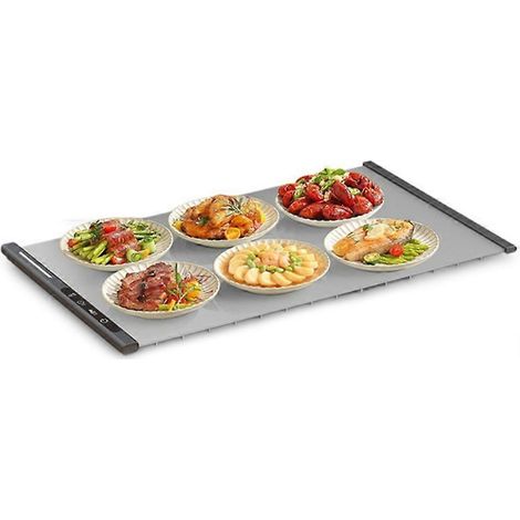 Plateau chauffant électrique à température réglable, chauffe en 10 secondes, pliable, idéal pour buffets et réceptions (prise UE A). (1/5)