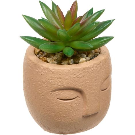 Plante artificielle Teri 9 cm avec Pot visage - Atmosphera créateur d'intérieur (1/5)