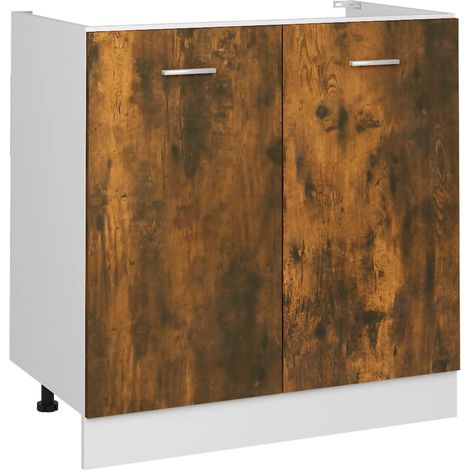 Maison Exclusive - Mueble bajo fregadero "Lyon" roble ahumado 80x