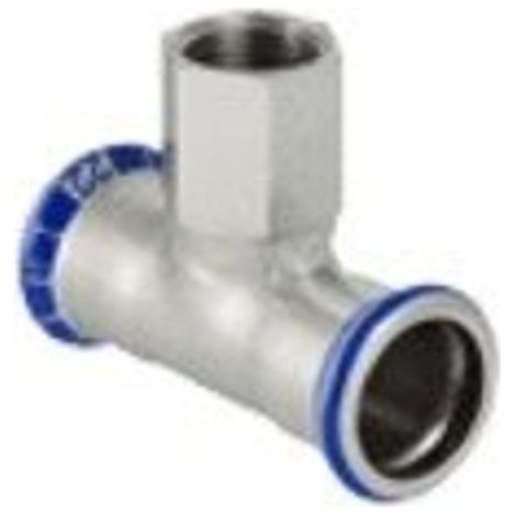 Geberit Mapress Acier inoxydable Té avec filetage femelle, DN 20 / 15 / 20, dø 22 mm, 31307 (1/3)